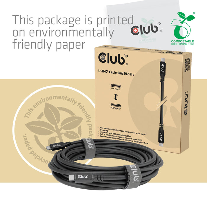 EAN 8719214473938 - CLUB3D CAC-2509 cable USB USB4 Gen 2x2 9 m USB C 20 Gbit/s Negro imagen 9