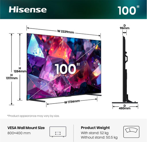 EAN 6942351435916 - Hisense 100E7DS PRO 2,54 m (100") 4K Ultra HD Smart TV Wifi Negro imagen 2