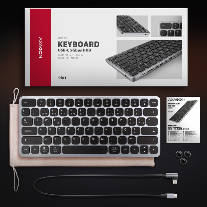 EAN 8595247909039 - Axagon HMC-KB-PT base para portátil y replicador de puertos Alámbrico USB 3.2 Gen 1 (3.1 Gen 1) Type-C Gr imagen 12
