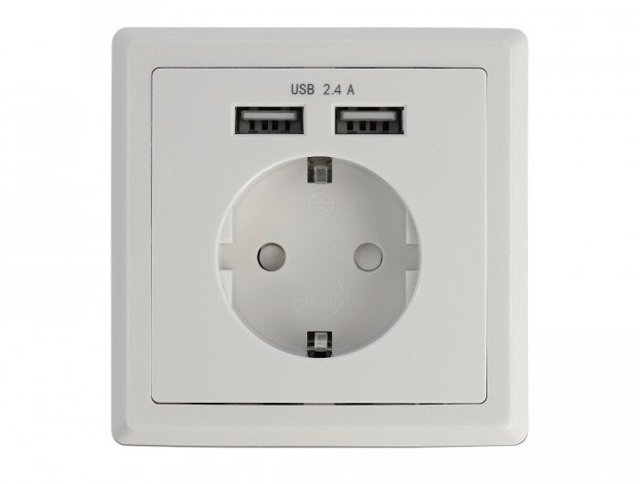 EAN 4043619114719 - DeLOCK 11471 toma de corriente CEE 7/3 + USB Blanco imagen 2