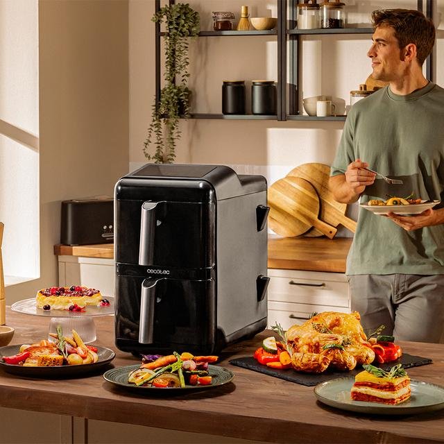 EAN 8447420002719 - Cecotec Cecofry DuoLevel 12000 Window Doble 12 L Independiente 2900 W Freidora de aire caliente Negro imagen 5