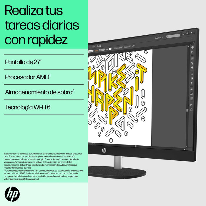 EAN 197497758795 - HP 27-cr0027ns AMD Ryzen™ 5 7520U 68,6 cm (27") 1920 x 1080 Pixeles PC todo en uno 16 GB LPDDR5-SDRAM 512  imagen 8