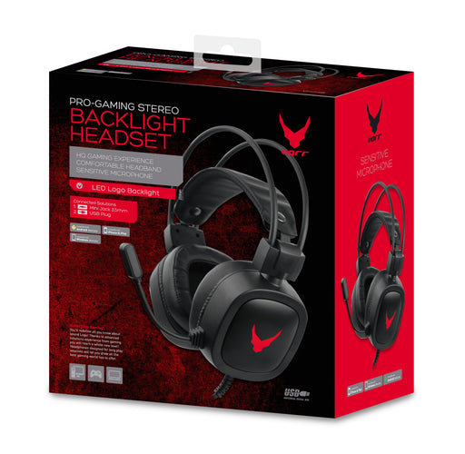 EAN 5907595455442 - Varr VH6020B auricular y casco Auriculares Alámbrico Diadema Juego Negro, Rojo imagen 2