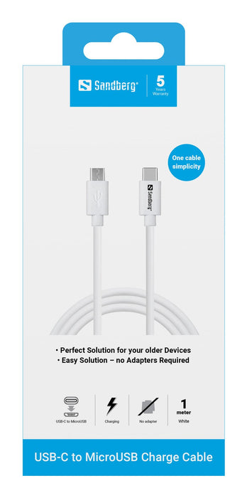 EAN 5705730136740 - Sandberg 136-74 cable USB 1 m USB C Micro-USB B Blanco imagen 2