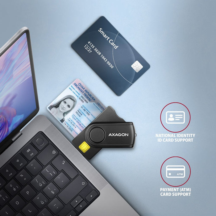 EAN 8595247906953 - Axagon CRE-SMP2A USB Smart card & SD/microSD/SIM PocketReader lector de tarjeta inteligente Interior USB  imagen 4