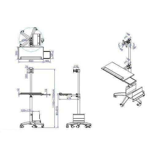 EAN 7611990198467 - VALUE Mobile PC Cart, silver imagen 2