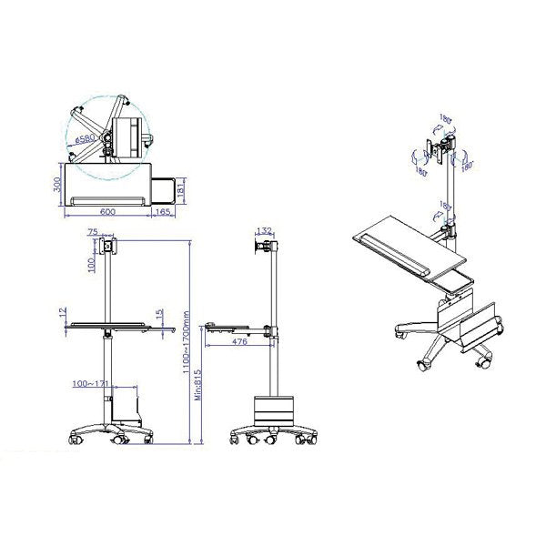 EAN 7611990198467 - VALUE Mobile PC Cart, silver imagen 2