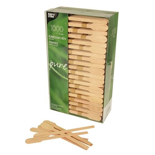 EAN 4002911167151 - Papstar 16715 cuchara desechable Disposable stirring sticks Madera Natural 1000 pieza(s) imagen 1