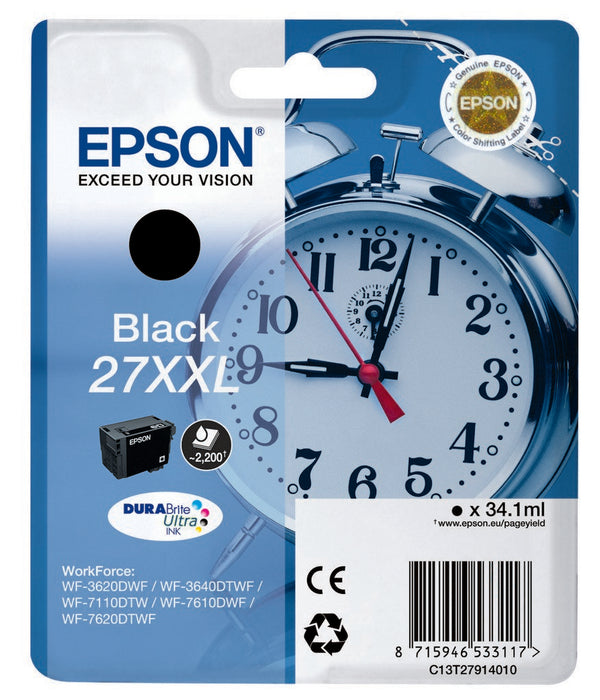EAN 8715946533117 - Epson Alarm clock 27XXL DURABrite Ultra cartucho de tinta 1 pieza(s) Original Negro imagen 1