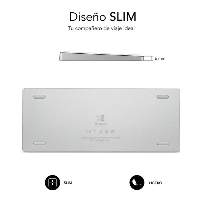 EAN 8436586740078 - SUBBLIM SUB-KB-3ADC200 teclado Universal QWERTY Español Plata, Blanco imagen 3