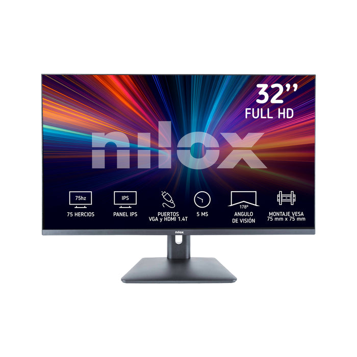 EAN 8431775035287 - Nilox MONITOR 32" NXM32FHD11 IPS 5MS HDMI VGA pantalla para PC 81,3 cm (32") 1920 x 1080 Pixeles Full HD  imagen 1