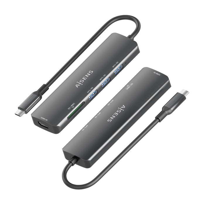 EAN 8435739903131 - AISENS ASUC-6P024-GR base para portátil y replicador de puertos Alámbrico USB 3.2 Gen 1 (3.1 Gen 1) Type- imagen 3