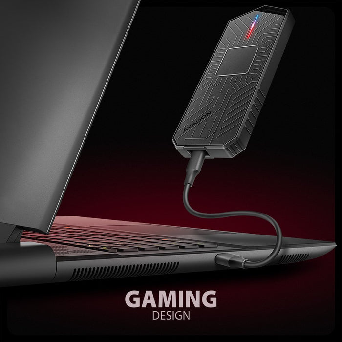 EAN 8595247908544 - Axagon EEM2-GAM, USB-C 10Gbps - NVMe & SATA SSD GAME M.2 box, bezšroubkový Caja externa para unidad de es imagen 6