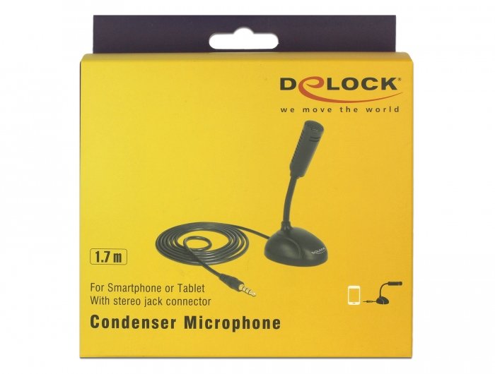 EAN 4043619658725 - DeLOCK 65872 micrófono Negro Micrófono para smartphone/teléfono móvil imagen 5