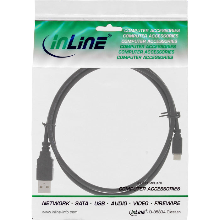 EAN 4043718231324 - InLine 31705Q cable USB USB 2.0 0,5 m USB A Micro-USB B Negro imagen 2