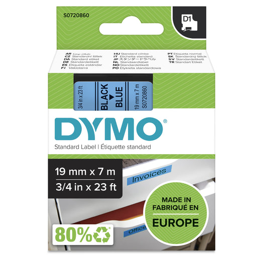 EAN 5411313452168 - DYMO D1 Standard - Black on Blue - 19mm cinta para impresora de etiquetas Negro sobre azul imagen 1