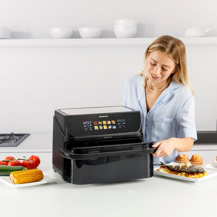 EAN 8414234730046 - Taurus GRILL 360 XL Sencillo 10 L 2800 W Freidora de aire caliente Negro imagen 3