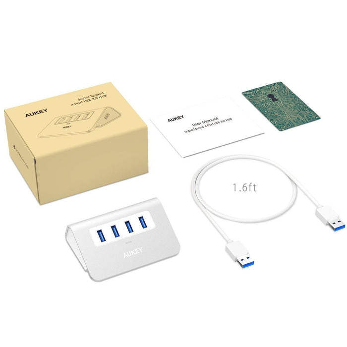 EAN 5902666662231 - AUKEY CB-H5 hub de interfaz USB 3.2 Gen 1 (3.1 Gen 1) Type-A 5000 Mbit/s Aluminio imagen 6