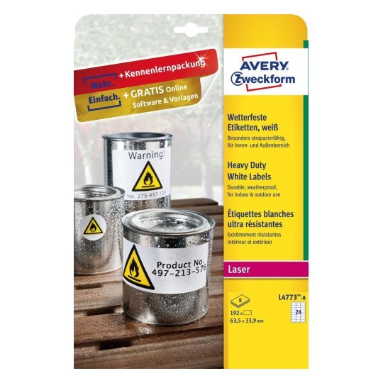 EAN 4004182076019 - Avery L4773-8 etiqueta de impresora Blanco Etiqueta para impresora autoadhesiva imagen 3