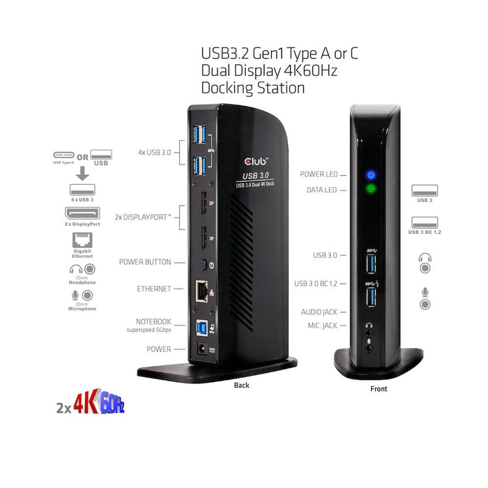 EAN 8719214470777 - CLUB3D CSV-1460 base para portátil y replicador de puertos Alámbrico USB 3.2 Gen 1 (3.1 Gen 1) Type-A Neg imagen 4
