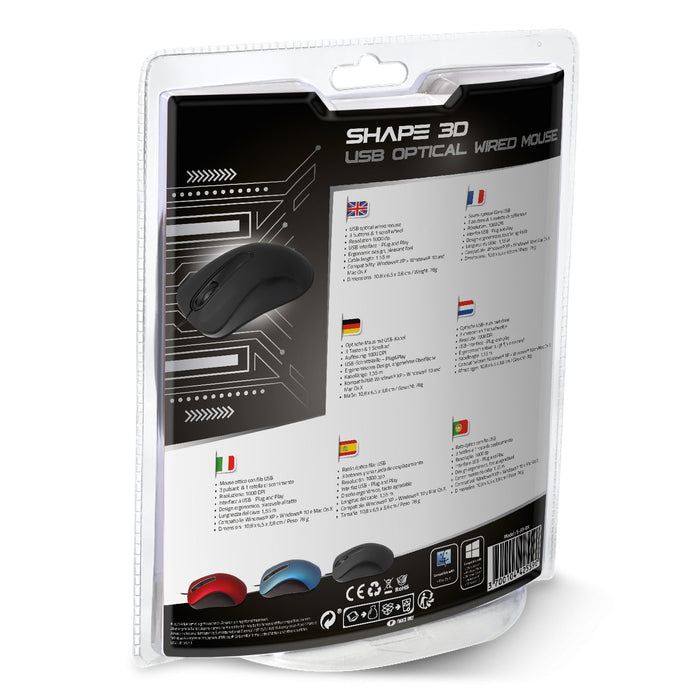EAN 3700104425590 - ADVANCE Shape 3D ratón Oficina Ambidextro USB tipo A Óptico 1000 DPI imagen 5