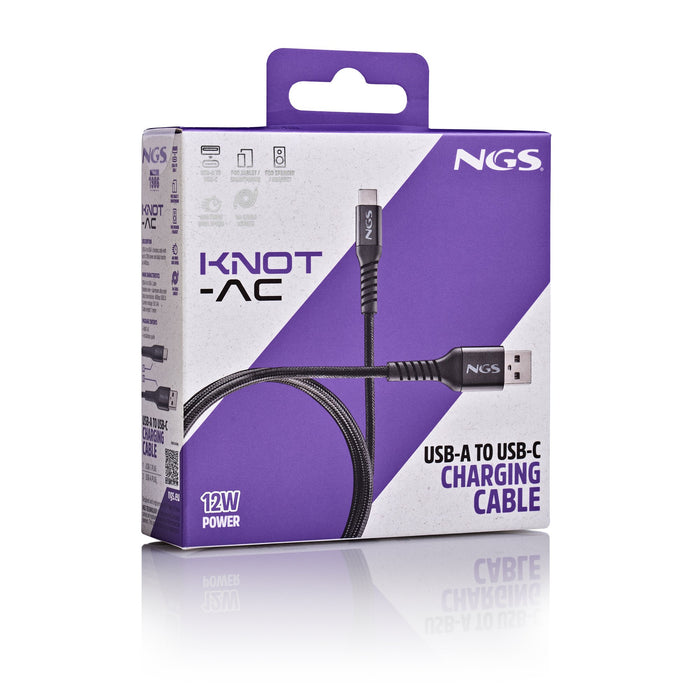 EAN 8435430626865 - NGS KNOT-AC cable USB USB 2.0 1 m USB A USB C Negro imagen 4