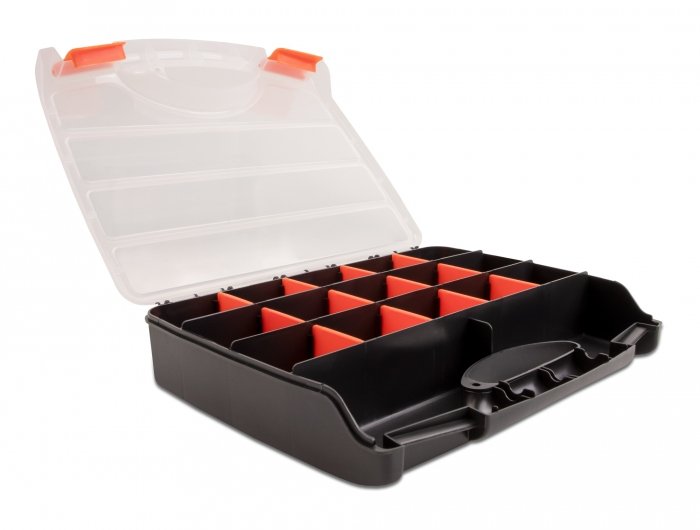EAN 4043619184187 - DeLOCK 18418 caja de almacenaje Rectangular Plástico Negro, Naranja imagen 1