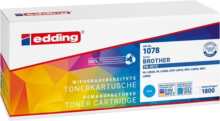 EAN 4057305054456 - Edding EDD-1078 cartucho de tóner 1 pieza(s) Compatible Cian imagen 1