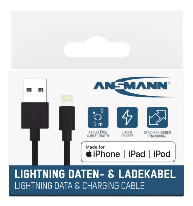 EAN 4013674176861 - Ansmann 1700-0131 cable de conector Lightning 1 m Negro imagen 7