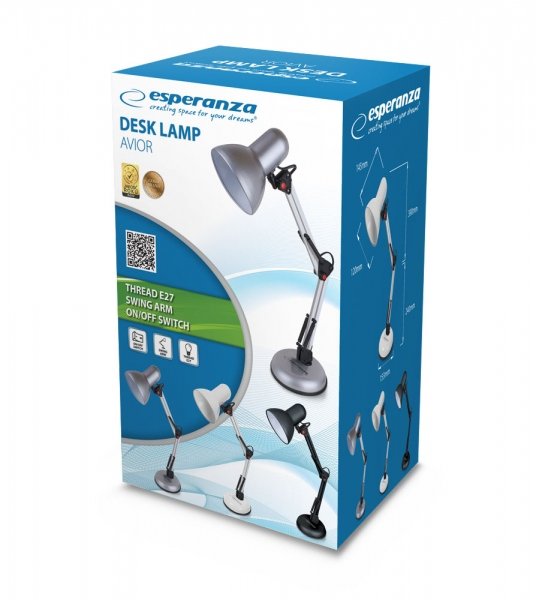 EAN 5901299943915 - Esperanza AVIOR lámpara de mesa E27 12 W LED Negro imagen 3