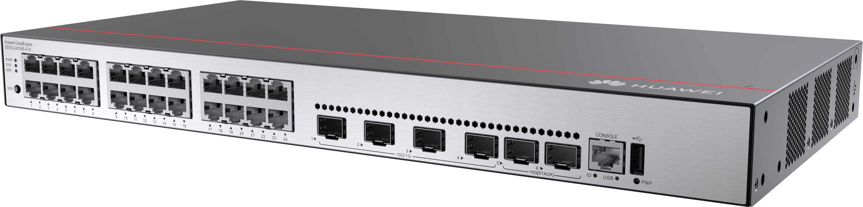 EAN 6901443421992 - Huawei CloudEngine S5735-L24T4XE-A-V2 Gestionado L3 Gigabit Ethernet (10/100/1000) 1U Negro, Plata imagen 4