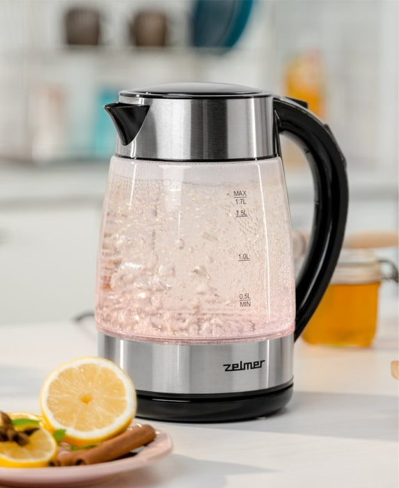 EAN 5908269348183 - Zelmer ZCK8026 tetera eléctrica 1,7 L 2200 W Negro, Transparente imagen 3