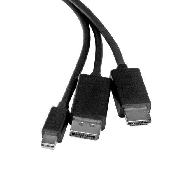 EAN 0065030862844 - StarTech.com DPMDPHD2HD adaptador de cable de vídeo DisplayPort + Mini DisplayPort + HDMI HDMI + USB Negr imagen 4