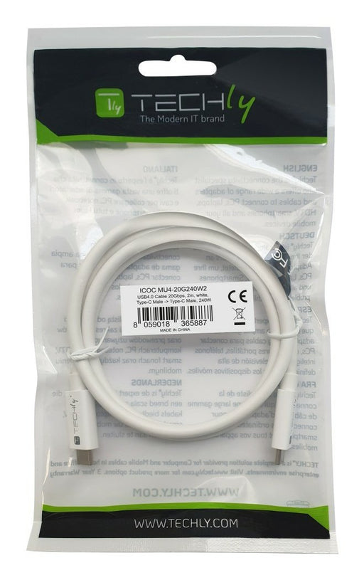 EAN 8059018365887 - Techly ICOC-MU4-20G240W2 cable USB USB4 Gen 2x2 2 m USB C Blanco imagen 2