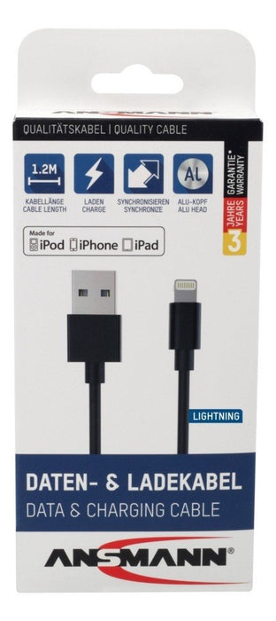 EAN 4013674131211 - Ansmann 1700-0078 cable de conector Lightning 1,2 m Negro imagen 8