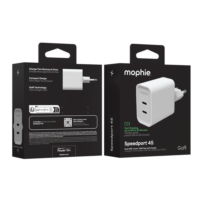 EAN 840390369512 - mophie Speedport 45 Universal Blanco Corriente alterna Carga rápida Interior imagen 8