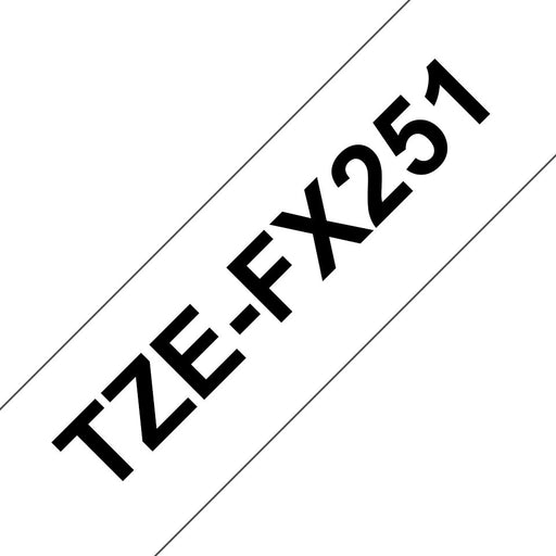 EAN 0012502626107 - Brother TZE-FX251 cinta para impresora de etiquetas Negro sobre blanco imagen 1