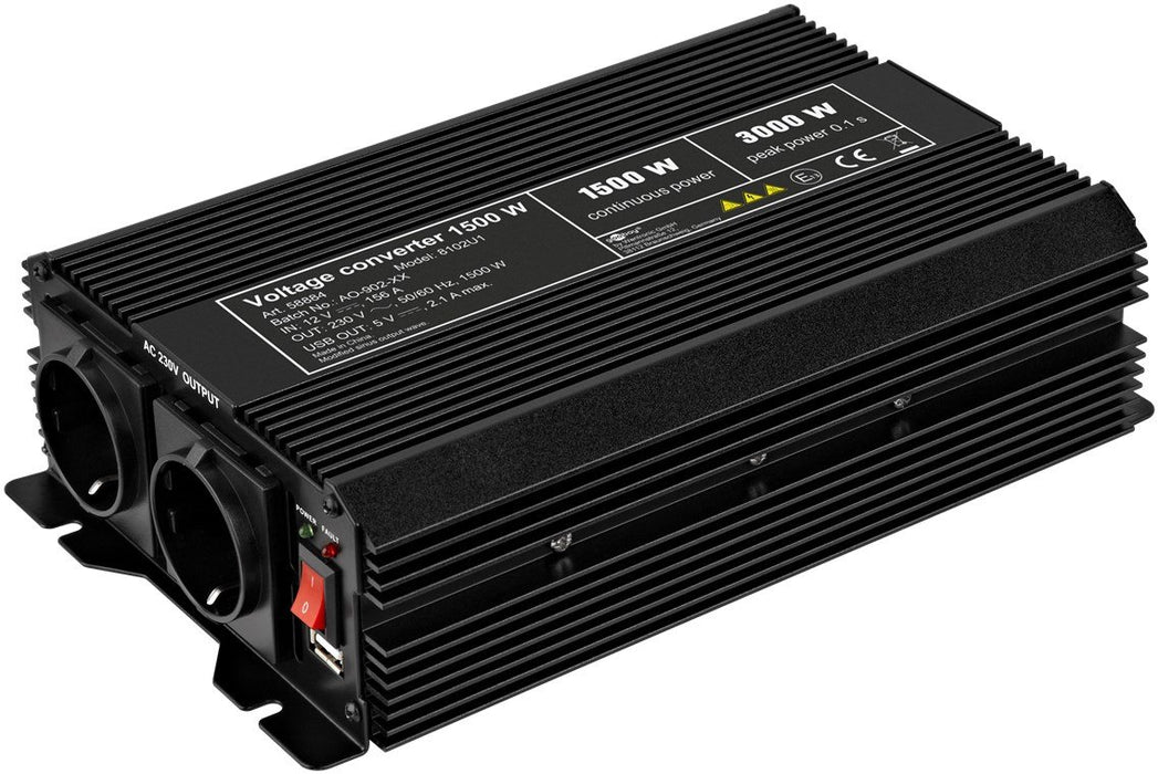 EAN 4040849588846 - Goobay 58884 adaptador e inversor de corriente Universal 1500 W Negro imagen 1