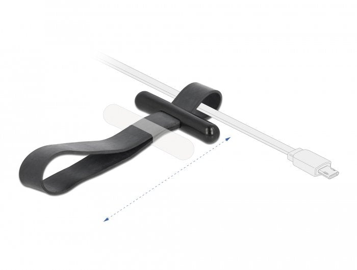 EAN 4043619183371 - DeLOCK Kabelbinder mit Gummischlaufe schwarz presilla Caucho imagen 2