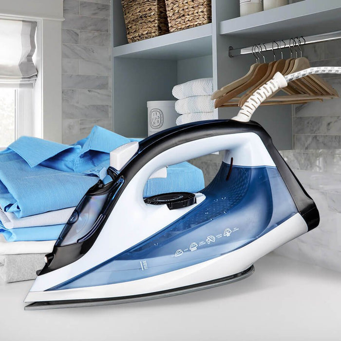 EAN 4820096551455 - Maestro MR-306С plancha Plancha a vapor Suela de cerámica 2200 W Azul, Blanco imagen 3