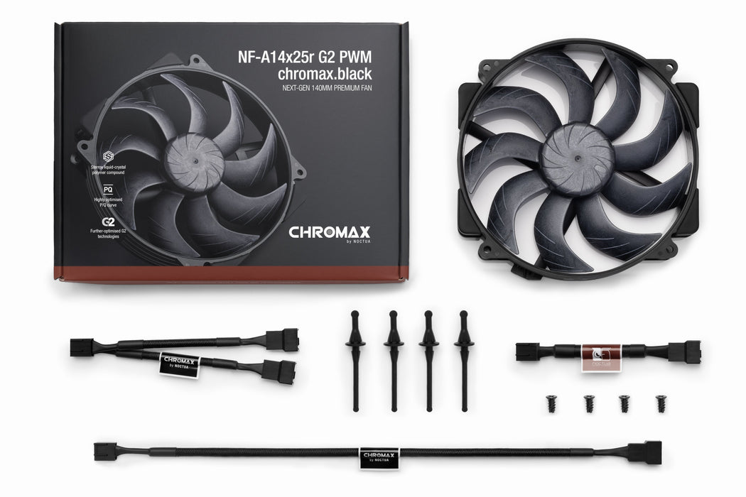 EAN 9010018100747 - Noctua NF-A14X25R G2 PWM CH.BK Carcasa del ordenador Ventilador 14 cm Negro 1 pieza(s) imagen 8