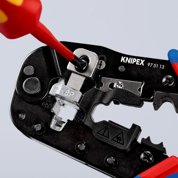 EAN 4003773087908 - Knipex 97 51 13 crimpadora Herramienta para prensar Negro, Azul, Rojo imagen 14