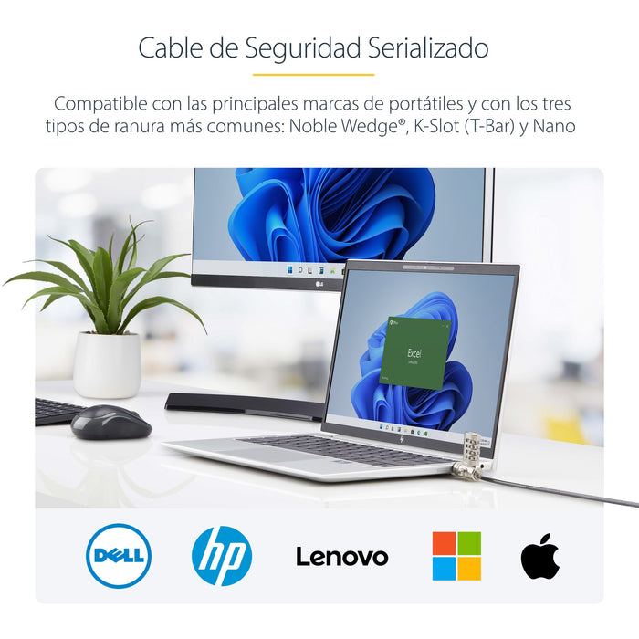 EAN 65030908436 - StarTech.com UNIVCS25-LAPTOP-LOCK cable antirrobo Negro, Plata 2 m imagen 13