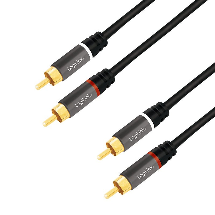 EAN 4052792052381 - LogiLink CA1201 cable de audio 0,5 m 2 x RCA Negro imagen 1