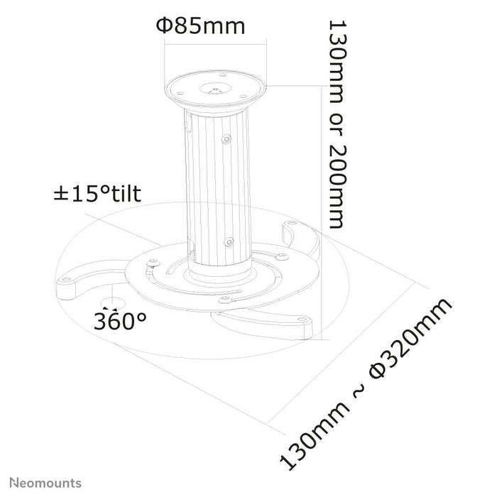 EAN 5711045249228 - Neomounts BEAMER-C80 montaje para projector Negro imagen 7