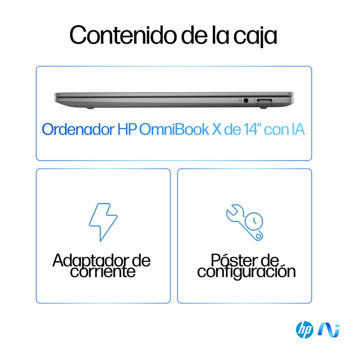EAN 198701252245 - HP OmniBook X 14-fe0009ns Copilot+ PC Qualcomm Snapdragon X1E-78-100 Portátil 35,6 cm (14") Pantalla tácti imagen 5