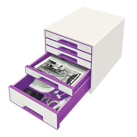 EAN 4002432115457 - Leitz Wow Cube organizador para cajón de escritorio Plástico Púrpura, Blanco imagen 2