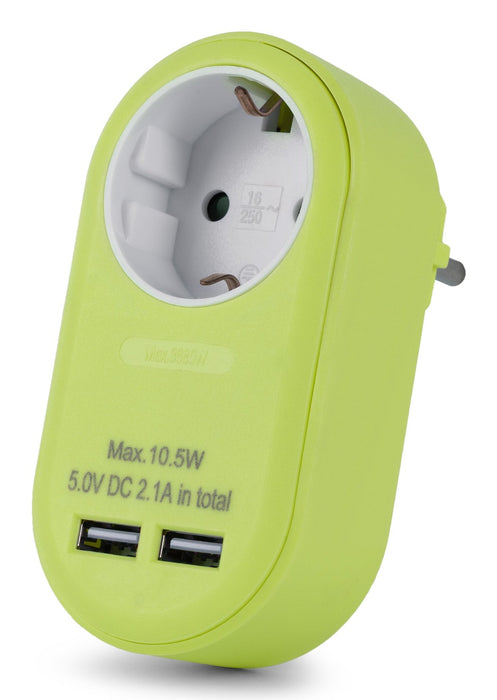 EAN 5999097985428 - Entac EPAG-1EE-2USB-L adaptador de enchufe eléctrico Tipo F Cal imagen 1