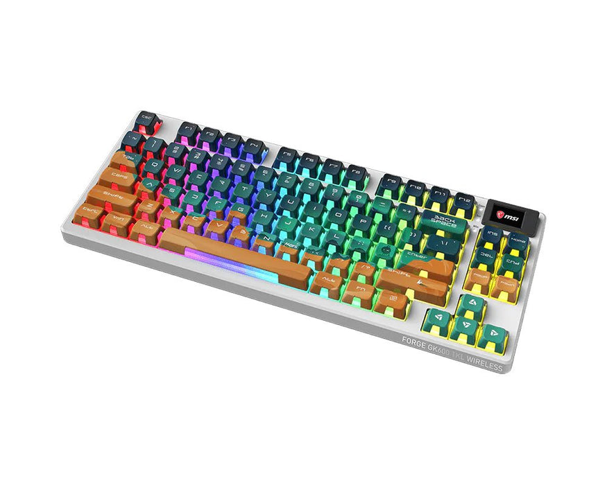 EAN 4711377377768 - MSI FORGE GK600 TKL WIRELESS MARS teclado Juego USB + Bluetooth QWERTY Internacional de EE.UU. Multicolor imagen 3