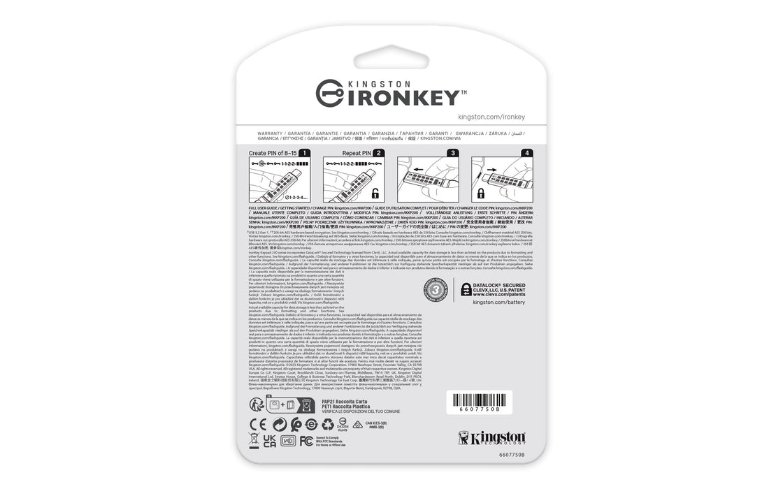 EAN 0740617336597 - Kingston Technology IronKey Keypad 200 unidad flash USB USB Tipo C 3.2 Gen 1 (3.1 Gen 1) Azul imagen 4